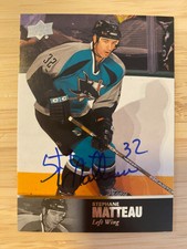 2020-21 UD SP Signature Edition Legends 97 Auto Stephane Matteau SP Auto Sharks