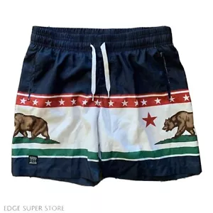 Pantalones Cortos de Natación Brooklyn Cloth Volley Azul Marino Rojo California Cali State Flag Grandes - Imagen 1 de 5
