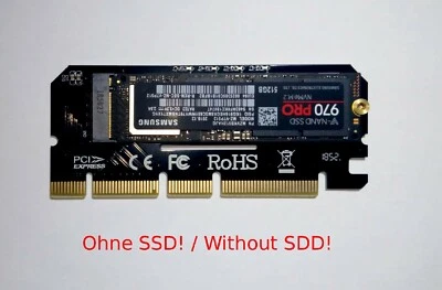 MARKENLOS NVMe M.2 M Key PCI-E PCI Express x4 x8 x16 Adapter Karte | für SSD | für Mac Pro