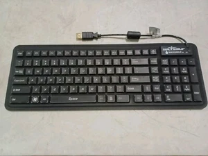 Seal Shield WASHABLE KEYBOARD S106G2 r2 Black Seal Glow Silicone Wired - TESTED - Picture 1 of 6