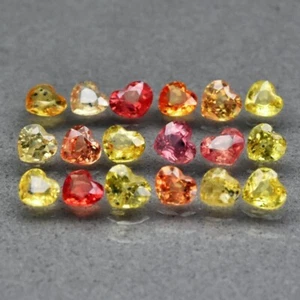 SAPPHIRE 18 Pcs 2.76 ct Fancy Color Heart 3.2 to 3.5mm VVS Clarity Heated Songea - Picture 1 of 22