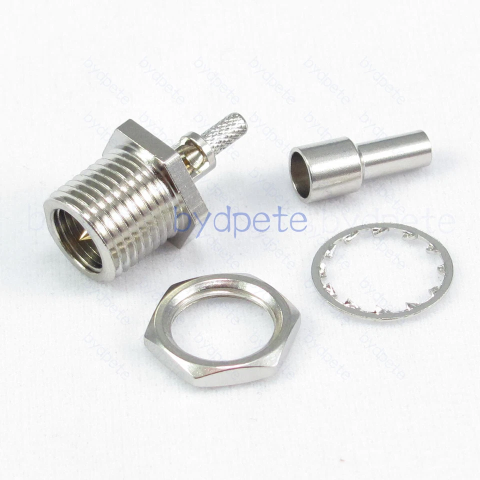 FME male bulkhead panel mount crimp for RG174 RG316 RG188 cable Coax kable 50ohm - Image 1 of 1