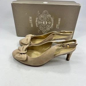 Peter Kaiser Damen Sand Beige Wildleder Slingback Heels UK 5 Schleife Akzent Hochzeit - Bild 1 von 13