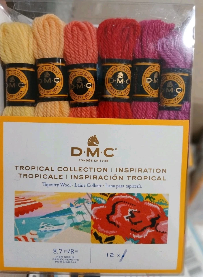 DMC 12pc TROPICAL COLLECTION Tapestry Wool Skeins (8.7yd Per Skein) #486FP212 - Image 1 of 1