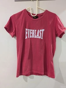 Vintage Red Everlast t-shirt with white Branded logo lettering in size XS (6-8) - Picture 1 of 5