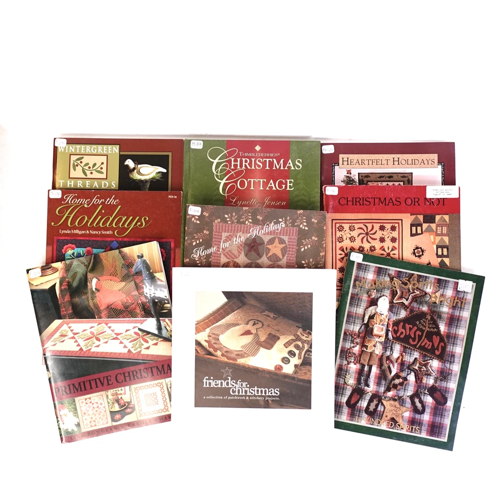 Christmas Quilting Pattern Book Lot 9 Thimbleberries Art to Heart Brannock Patek - Image 1 of 4