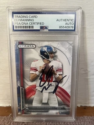 Autógrafo auténtico de Eli Manning certificado PSA/DNA Foto 1 de 2