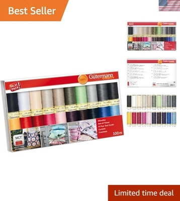 Polyester Sewing Thread Set 20 Spools 100m Assorted Basic Colors - Image 1 of 4