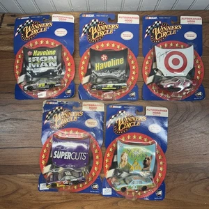Vtg Lot 5 Autographed Race Hood Winner's Circle Nascar NASCAR 1:64 Green - Picture 1 of 2