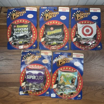 Vtg Lot 5 Autographed Race Hood Winner's Circle Nascar NASCAR 1:64 Green - Image 1 of 2