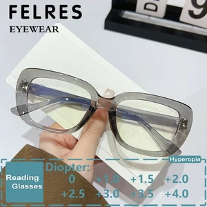 Gafas de lectura unisex TR90 ovaladas anti luz azul lentes transparentes lectores presbicios - Imagen 1 de 15