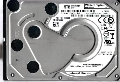 WD50NDZW-11MR8S1 S/N: WX52D WESTERN DIGITAL 5TB THAILAND OCT 2021 - Image 1 of 2
