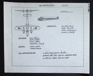 Original WWII Dornier Do 215 Recognition Drawing German Bomber / Reconnaissance - Picture 1 of 3