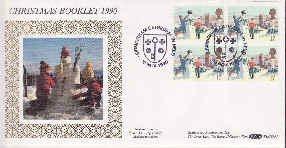 GB Stamps First Day Cover Christmas / Xmas, Birmingham Cathedral BENHAM 1990 - Image 1 of 1