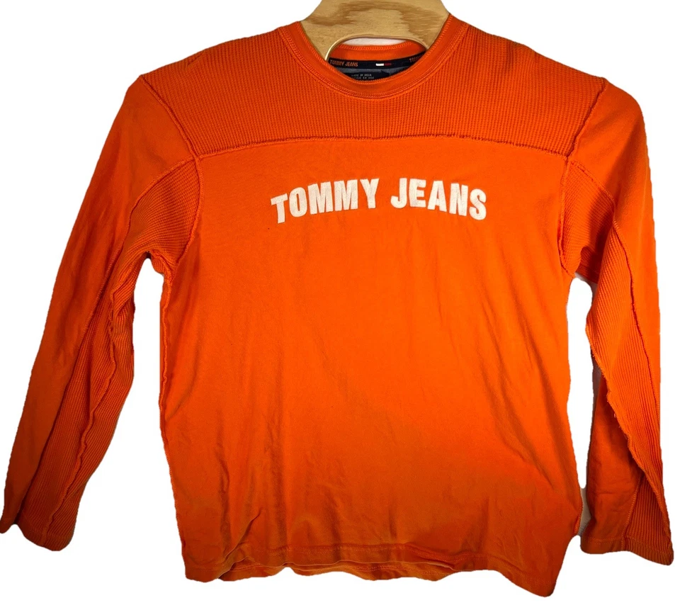 Sudadera Universitaria Tommy Jeans Tommy Hilfiger Sobreteñida Años 2000 De Colección Talla Grande Foto 1 de 4