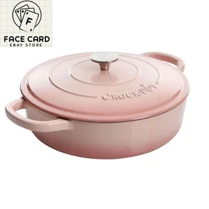 Artisan 5 Qt. Rouge Rosa Runde Emaillierte Gusseisen Schmorpfanne mit Selbstbräter  - Bild 1 von 12