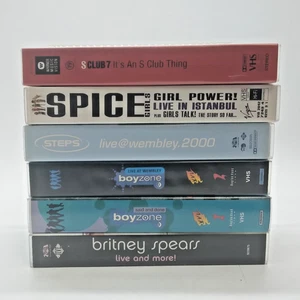X6 VHS Video Bundle 90's-00's Pop Music - Britney Spears/Steps/Boyzone/S Club 7 - Picture 1 of 12