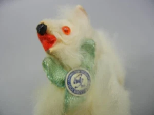 Vintage Original Fur Toy West Germany Sticker Rabbit Fur Mini Salon Dog Spitz - Picture 1 of 6