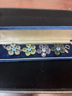 "Fino brazalete de flores de cristal de Swarovski de Catherine Popesco La Vie Parisienne 8""" Foto 1 de 4