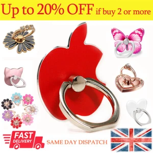 Mobile Phone Ring Holder Finger Grip Rotates 360°  Gift Phone Stand Mount UK - Picture 1 of 99