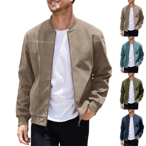 Men's Lightweight Bomber Jacket Causal Fashion Flight Windbreaker Light Jacket - Picture 1 of 10
