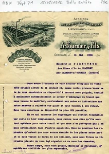 Dépt 71 - Génélard - Belle Entête Secteur Matériel de Mines du 15/05/1912 - Imagen 1 de 1