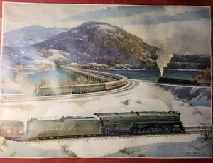 Antique 1949 Griff Teller Pennsylvania Railroad Poster Print Crossroads Calendar - Picture 1 of 10
