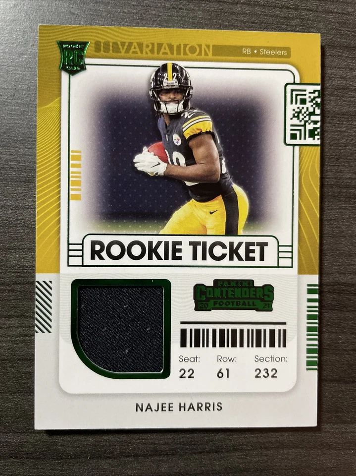 2021 Panini Contenders Najee Harris Rookie Ticket Variation Rookie Swatch SP - Image 1 of 2