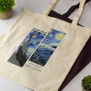 Starry Night Tote Bag Vincent Van Gogh Bag Classic Painting - Picture 1 of 5