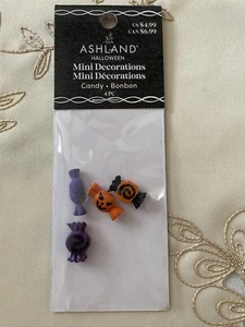 ASHLAND HALLOWEEN MINIATURES HALLOWEEN CANDY ~ NEW SET OF 4 IN PKG PURPLE ORANGE - Picture 1 of 4