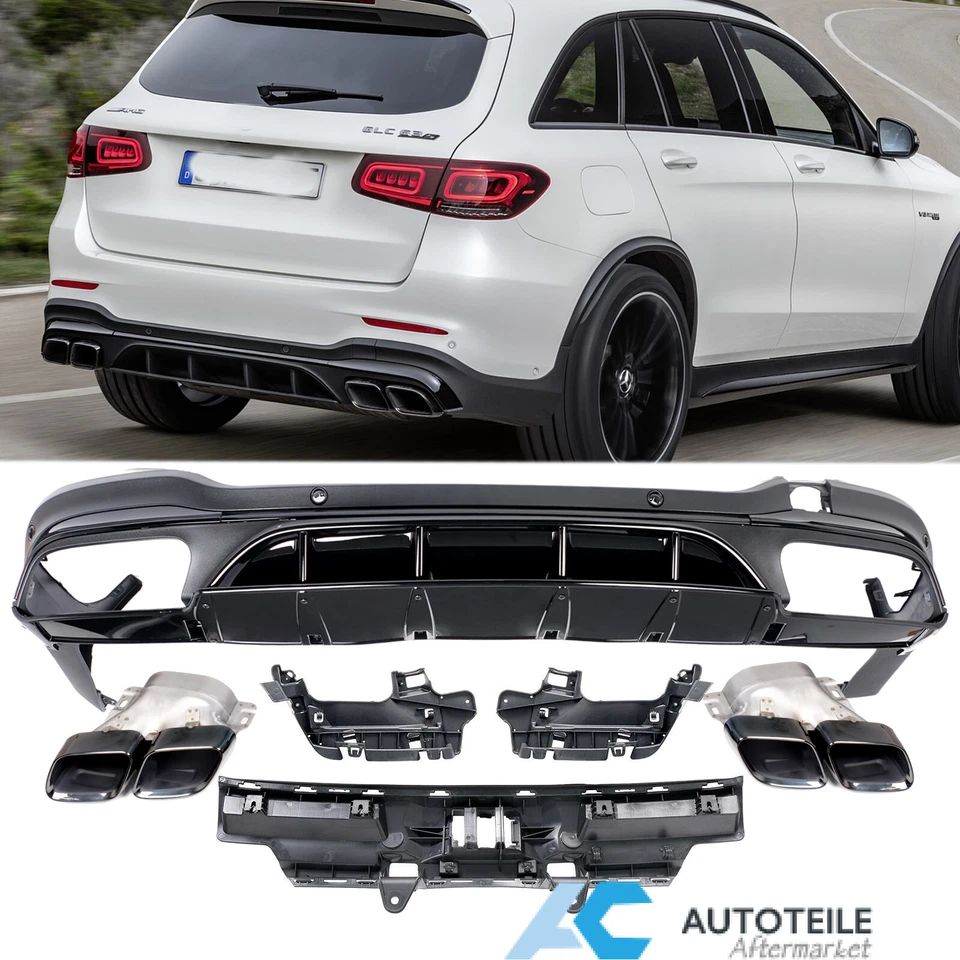 Heckdiffusor Heckstoßstange Auspuffblenden Für Mercedes GLC X253 mit AMG Line - Bild 1 von 4