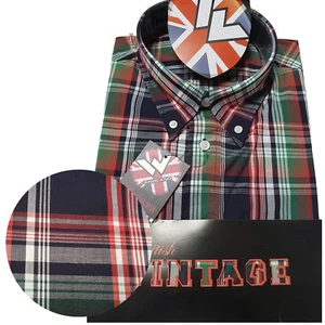 Camisa Guerrero Reino Unido Inglaterra con Botones MCGOOHAN Calce Ajustado Skinhead Mod - Imagen 1 de 11