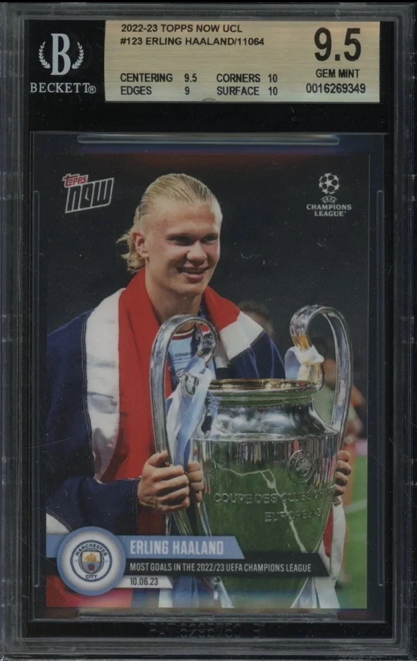 2022-23 Topps Now UCL Soccer #123 Erling Haaland BGS 9.5 w /11064 - Image 1 of 2