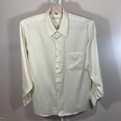 Camisa de vestir Geoffrey Beene para hombre 16,5 34/35 marfil sin arrugas mezcla de algodón suave Foto 1 de 4