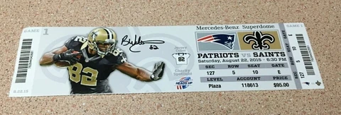 VINTAGE 2015 NEW ORLEANS SAINTS NEW ENGLAND PATRIOTS TICKET BENJAMIN WATSON Cover