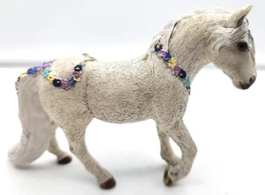 Schleich Bianco/Grigio Unicorno Cavallo Fantasia Giocattolo Figura Fiori 2007 - Foto 1 di 5
