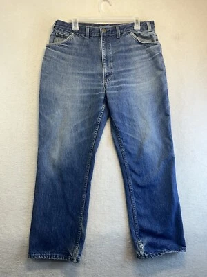 Vintage Key Jeans Men 38x29 Actual 36x29 Blue Relaxed Straight Whiskered Denim - Image 1 of 4
