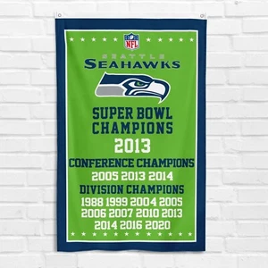 For Seattle Fans 3x5 ft Flag Super Bowl Champions Banner - Picture 1 of 12