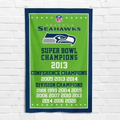 Bandera de campeones del Super Bowl de 3x5 pies para fanáticos de Seattle Foto 1 de 4