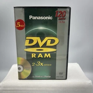 Panasonic DVD Ram 2~3x Speed For Video & Data 120 min/4.7GB New 5 PK. - Picture 1 of 4