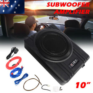 800W 10'' Car Subwoofer Under-Seat Amplifier Speakers Audio Sub Woofer Slim AUS