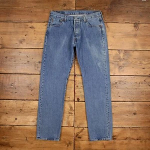Vintage Levis 501 Jeans 34 x 33 Stonewash Straight Blue Red Tab Denim - Picture 1 of 9