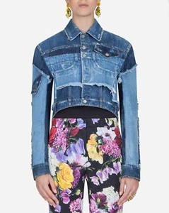 DOLCE & GABBANA Blue Cotton Jeans DENIM Short Jacket Blazer Top Coat 38IT UK6 XS - Picture 1 of 12