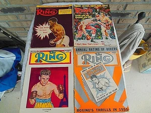 COLLECTION OF 4 VINTAGE 1940'S 50's 60's THE RING BOXING ILLUSTRATED MAGAZINES - Imagen 1 de 12