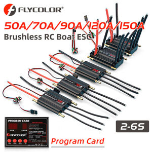 Flycolor 50A Speed Controller Brushless ESC Support 2-6S BEC 5.5V/5A for RC Boat