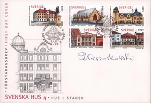 Suecia #2269-2273 Edificios públicos 1998 FDC firmado Piotr Naszarkowski - Imagen 1 de 1