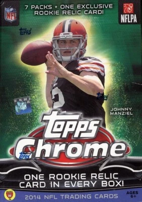 2014 TOPPS CHROME FOOTBALL BLASTER BOX - WITH RELIC BLOWOUT CARDS - Image 1 of 2
