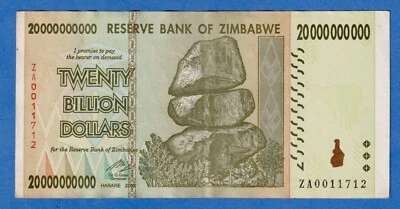ZIMBABWE 20 BILLION 2008 P-86 CIRCULATED REPLACEMENT NOTE ZA0011712 - Image 1 of 3