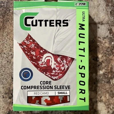 Cutters Shock Doctor 772 Ultra Multi-Sport Core Compression Sleeve Red Camo SM - Image 1 of 4