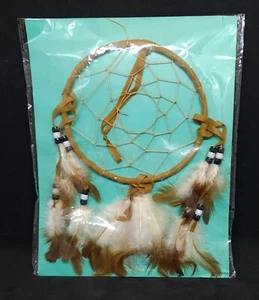 Brand NEW Lakota Sioux Dreamcatcher Brown Feathers Native American Culture - Picture 1 of 3